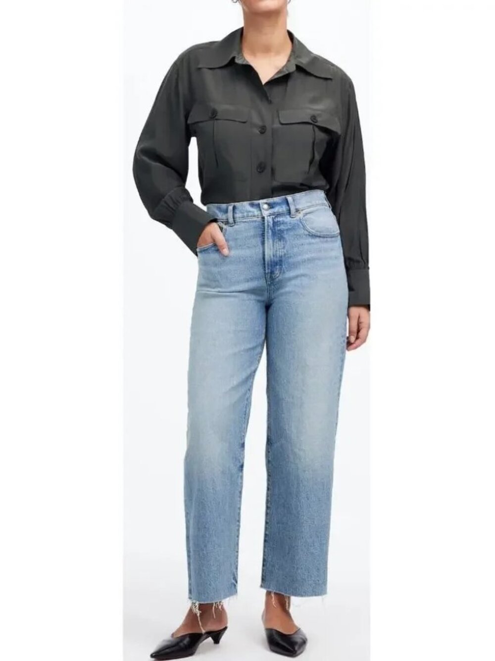 The Perfect Vintage Wide Leg Crop Jean Madewell Size 25